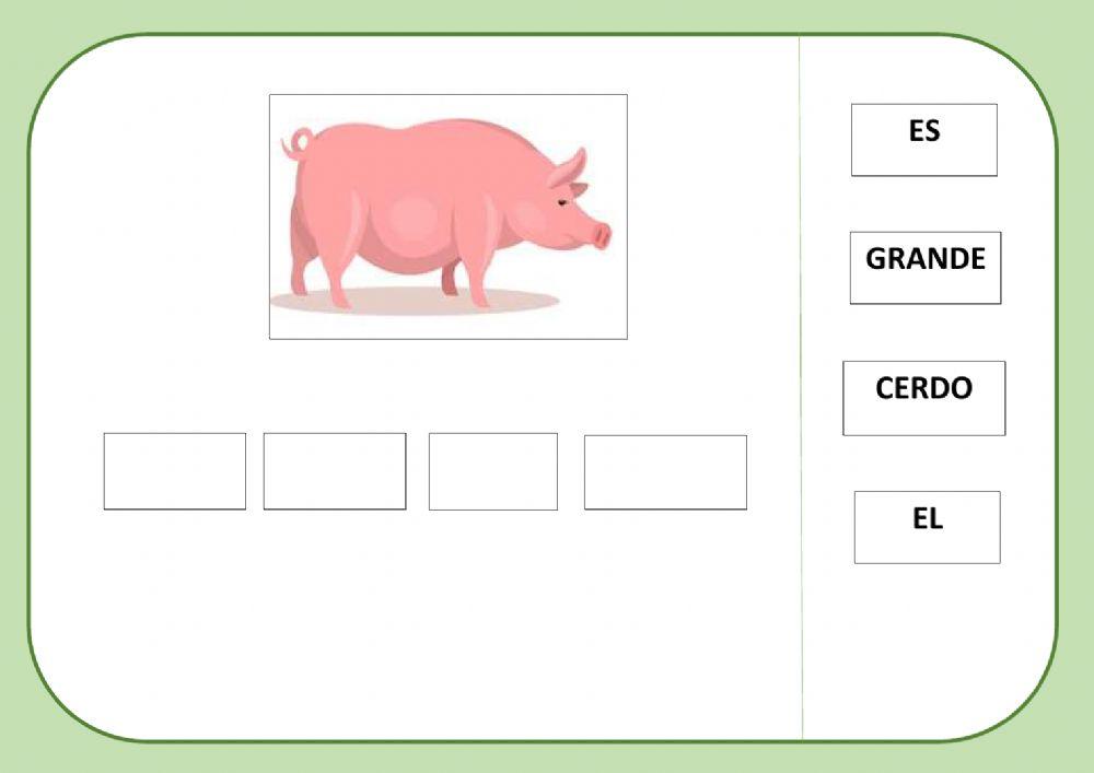 Los animales de la granja: cerdo