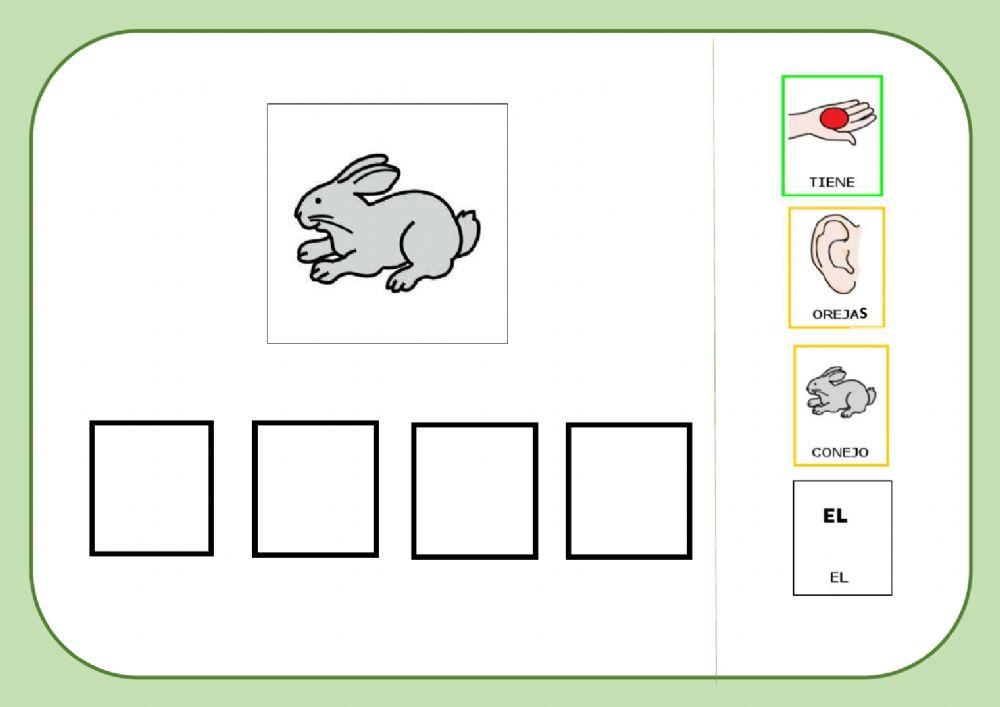 Los animales de la granja: conejo