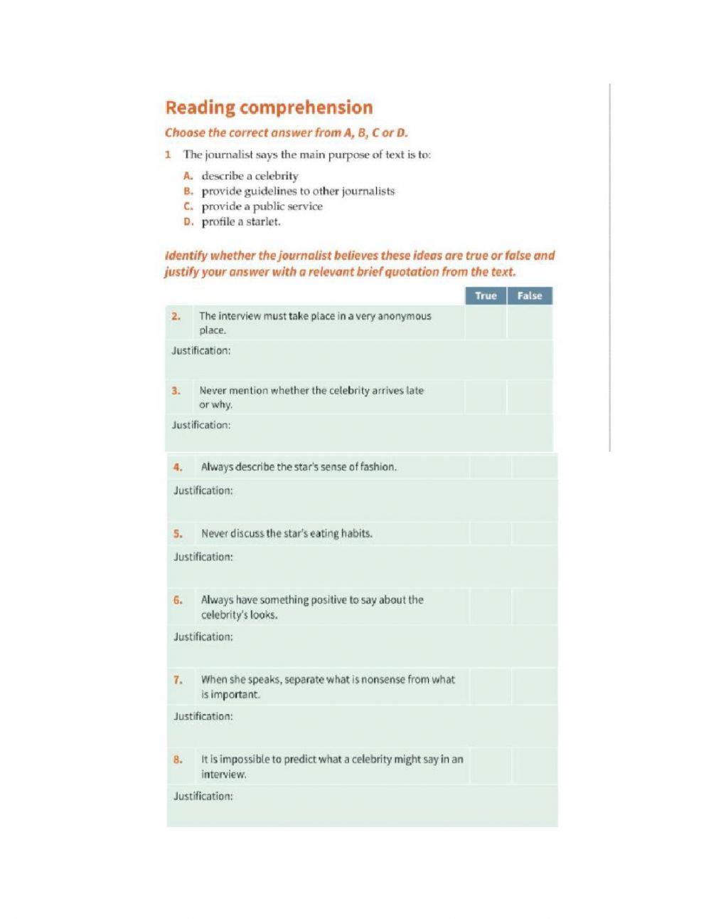 How to interview a celebrity - English B SL IB