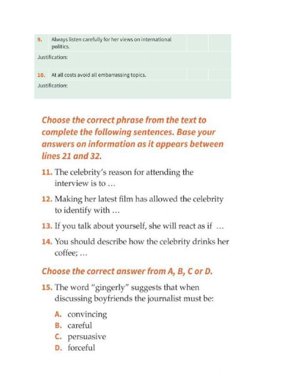 How to interview a celebrity - English B SL IB