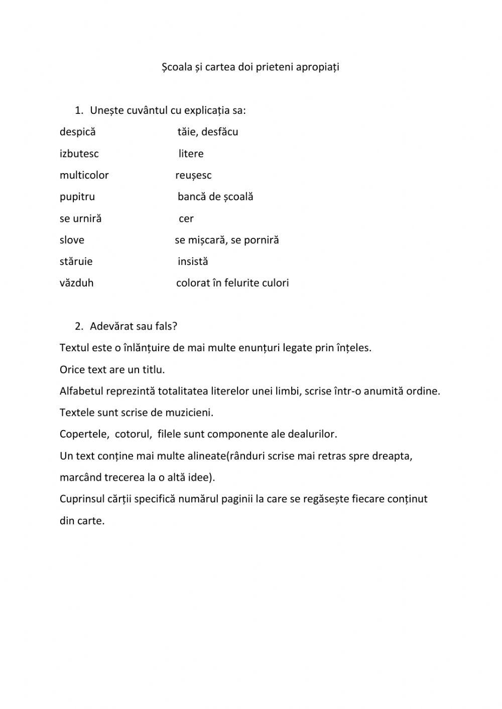 Scoala si carte doi prieteni apropiati
