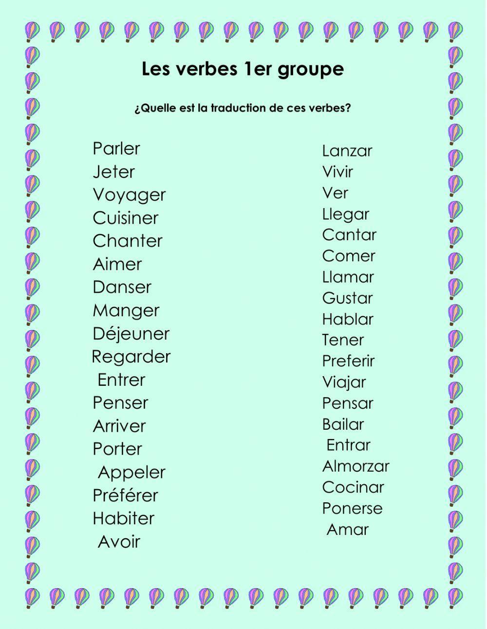 Verbes du 1er groupe