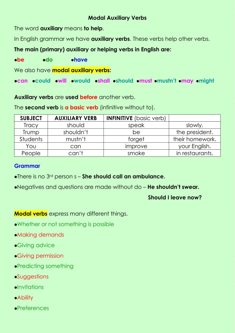Modal verbs