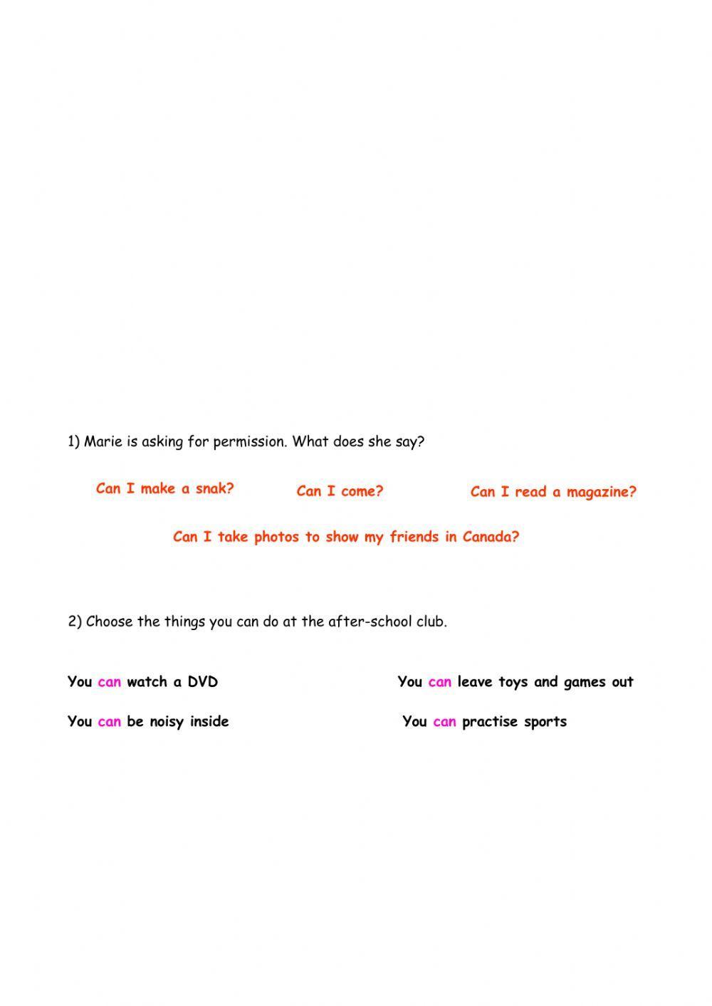 At the after-school club