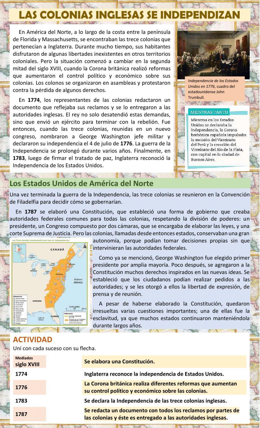 Las colonias inglesas se independizan