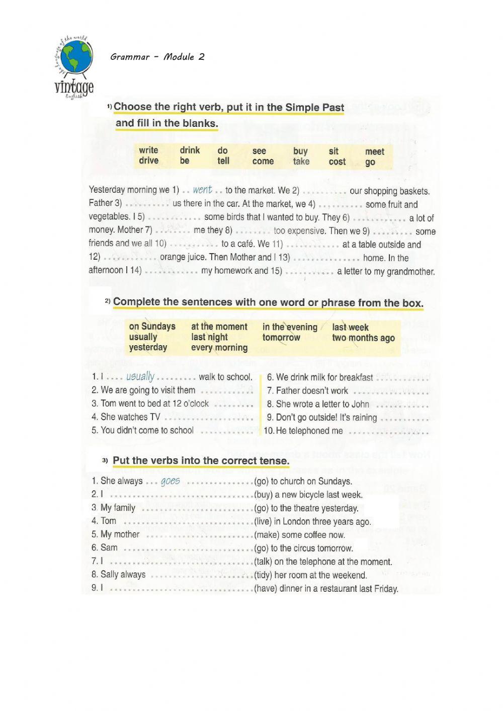 Grammar - Module 2 Pre Intermediate 