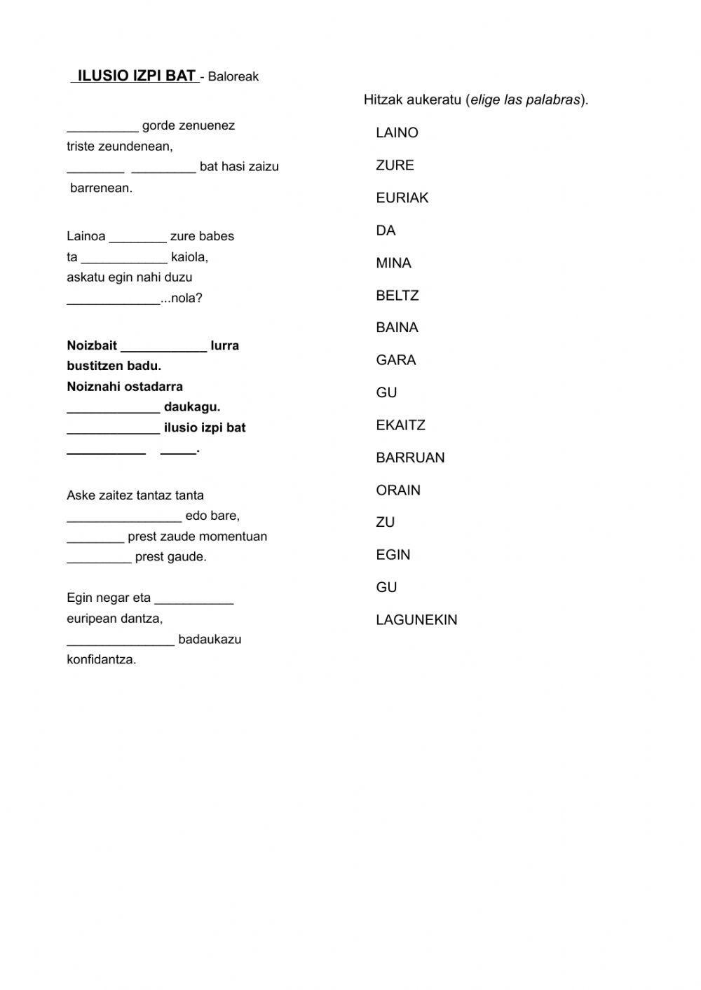 Abestia: Ilusio izpi bat