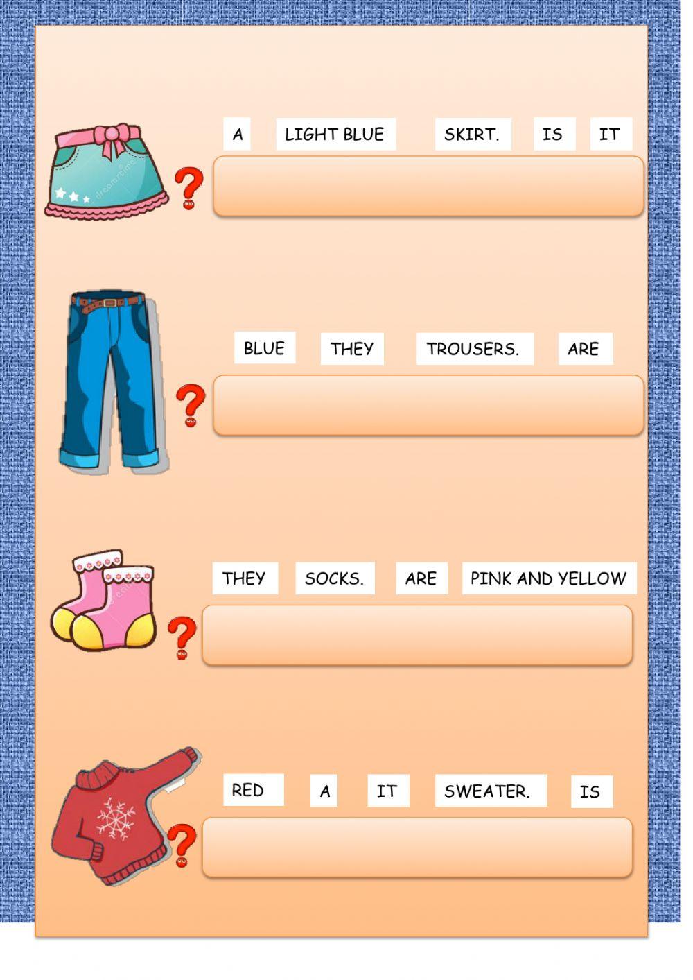 CLOTHES word order