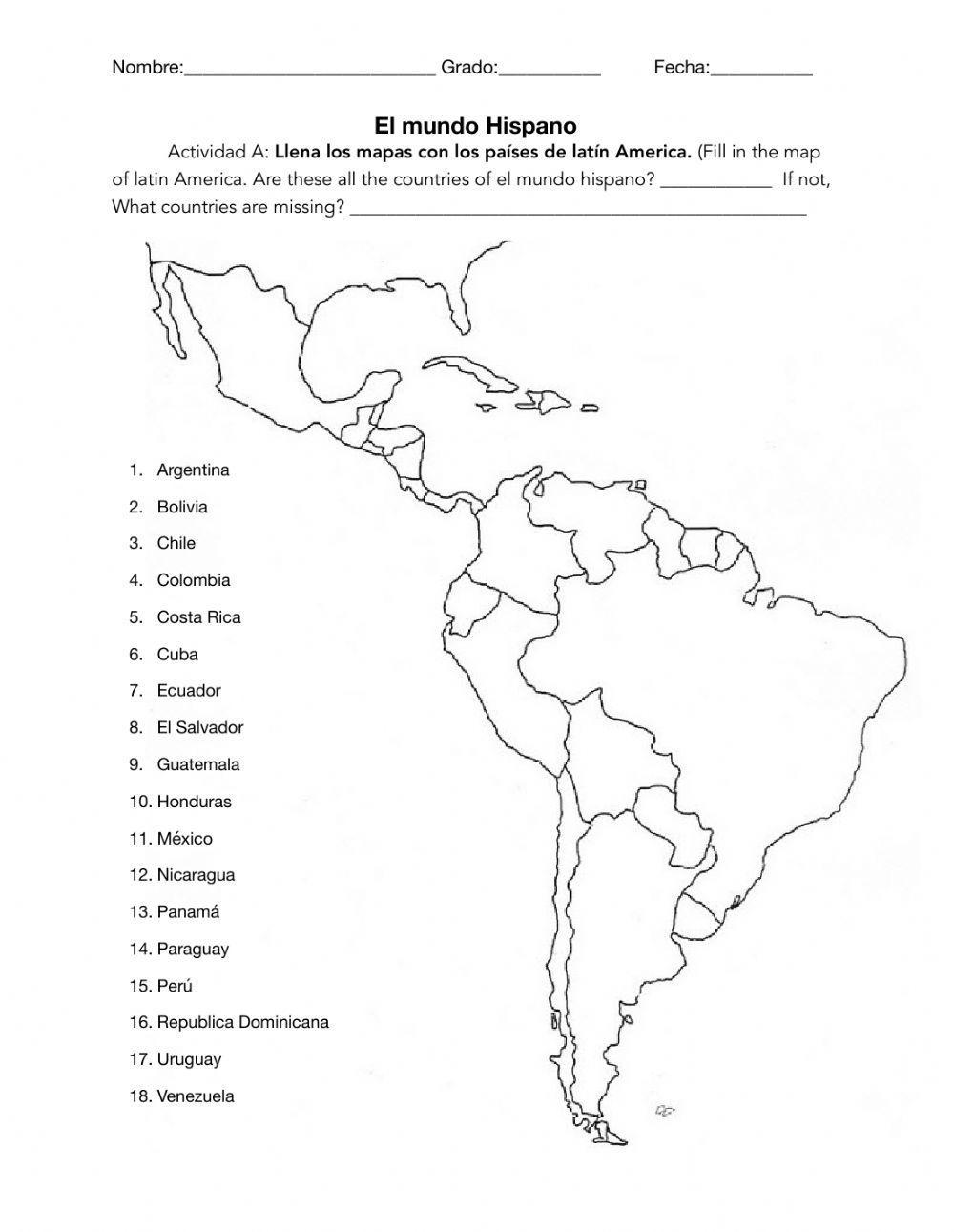Mapping Latin America worksheet | Live Worksheets mapping-latin-america-worksheet-live-worksheets