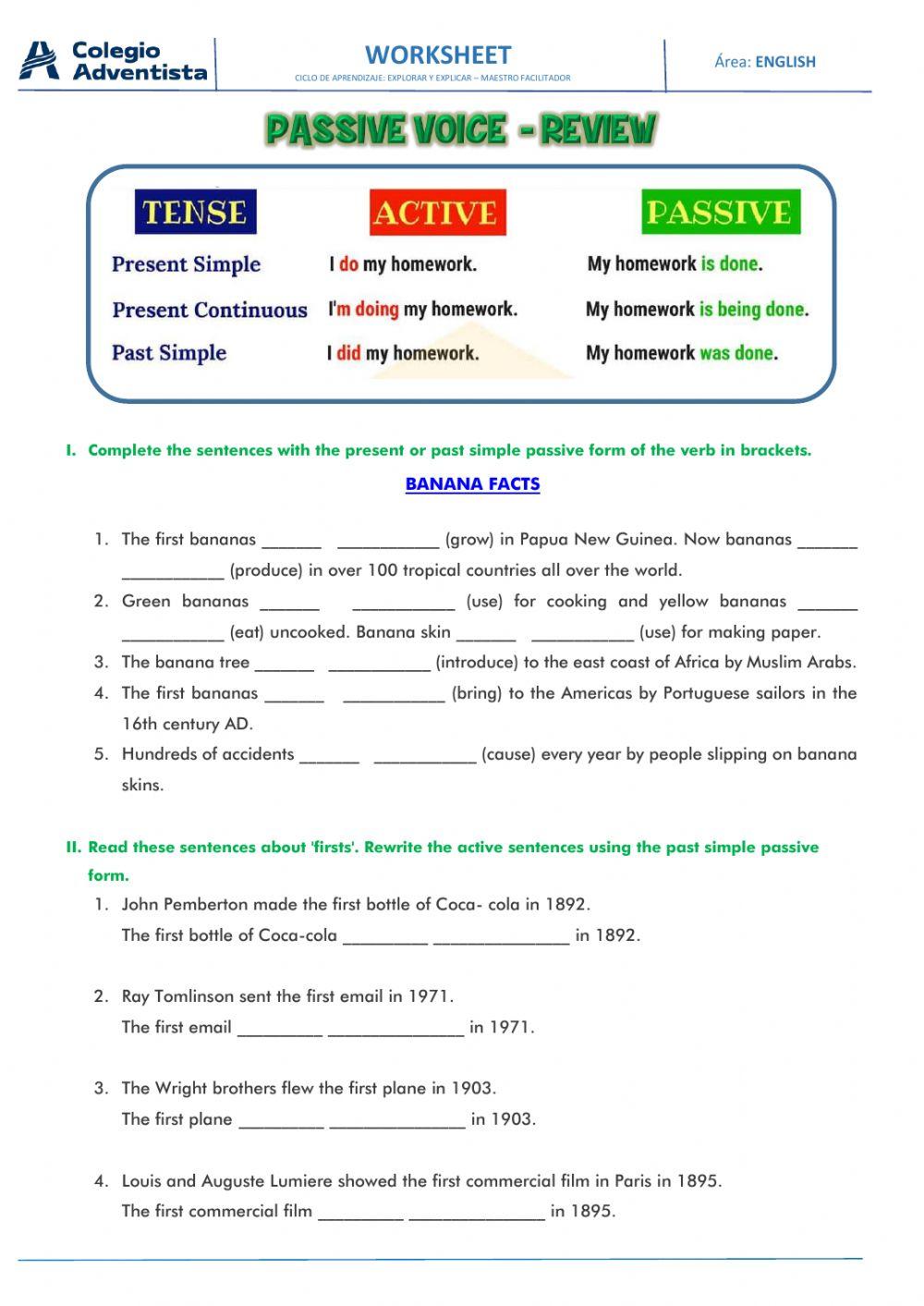 Present and past passive voice