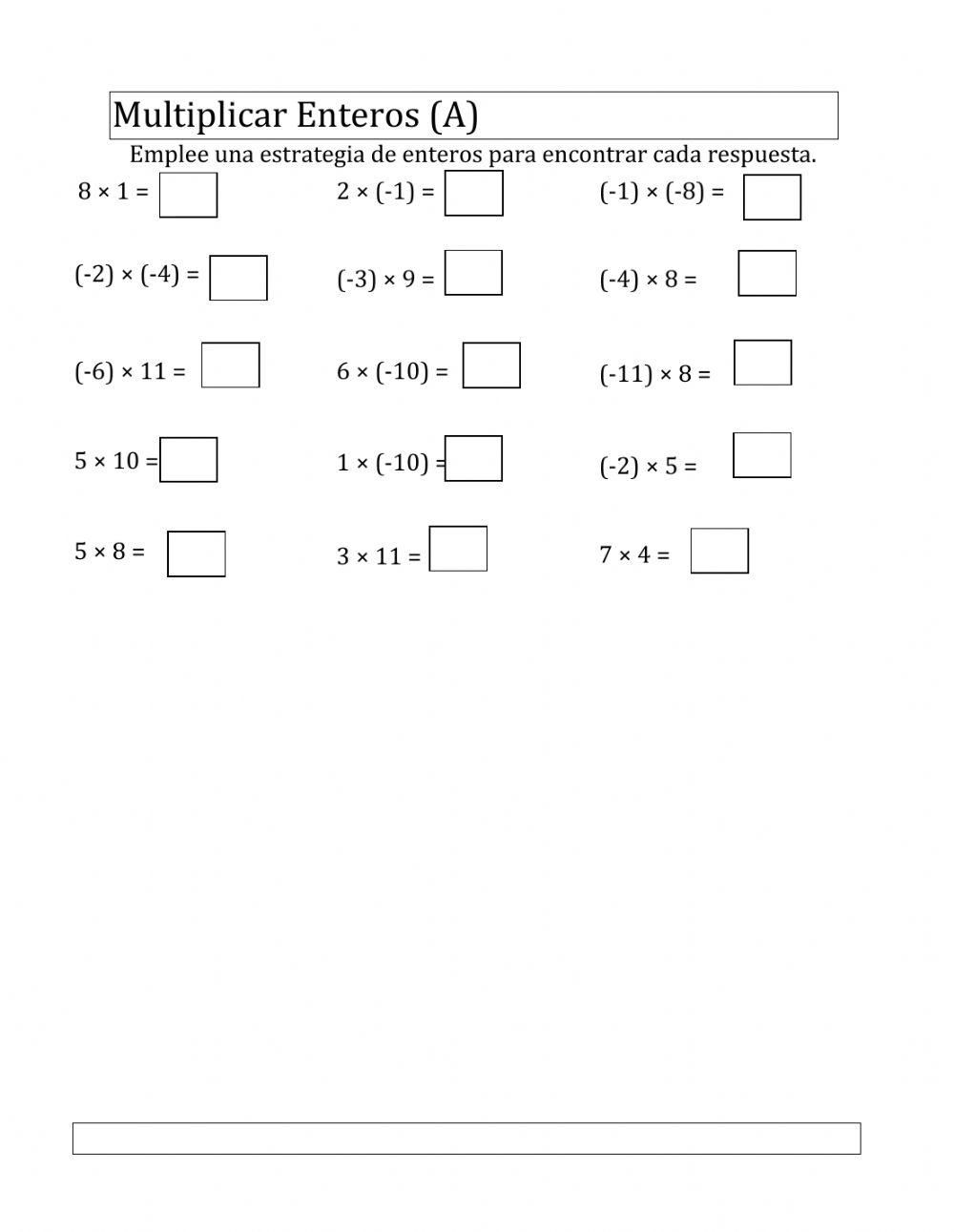 Operaciones con enteros