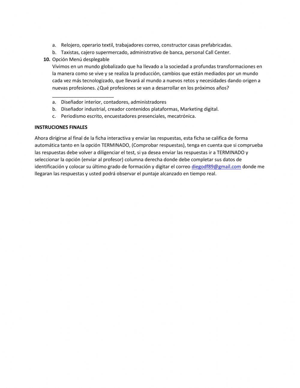 Test orientación vocacional