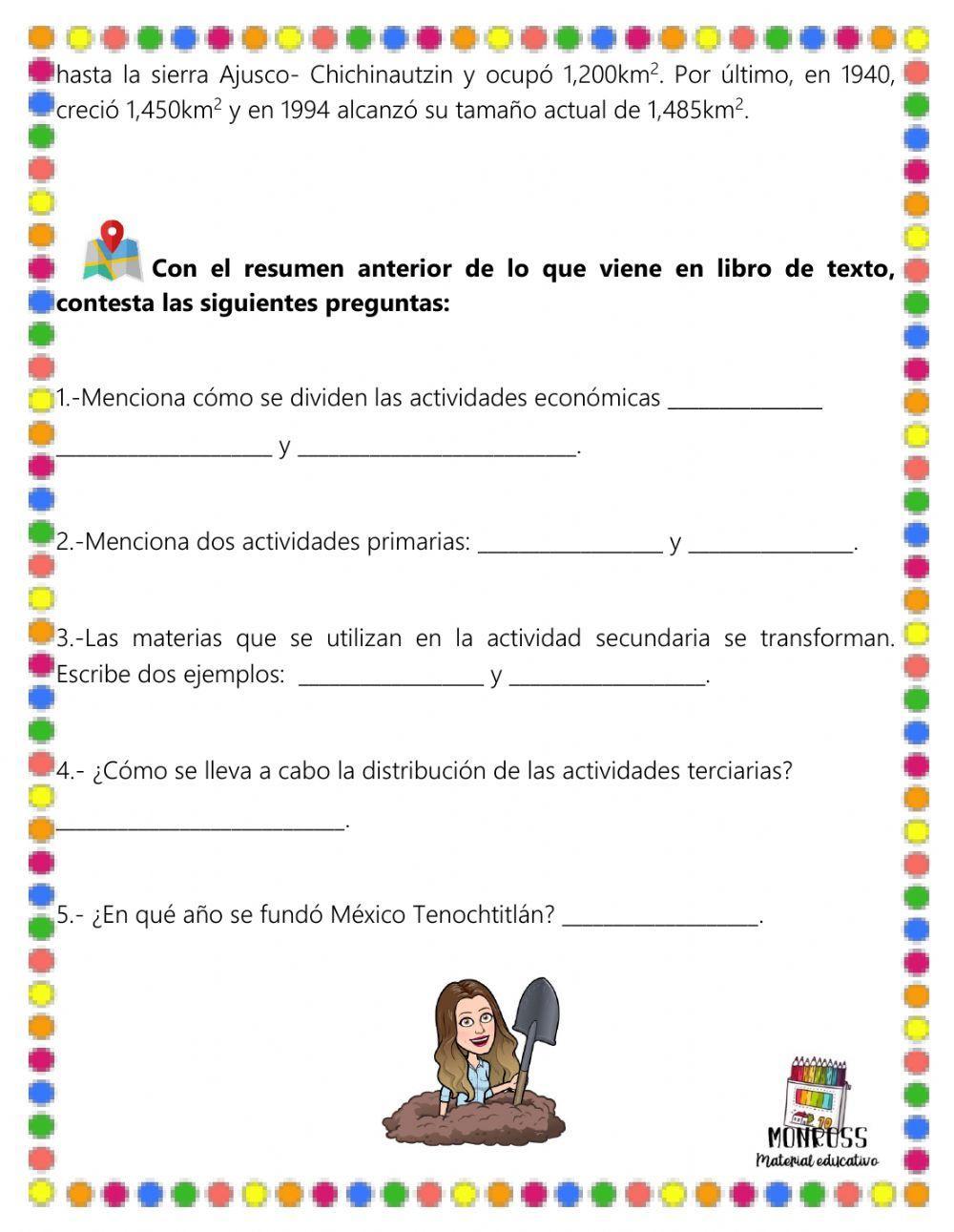 Características y actividades de la población