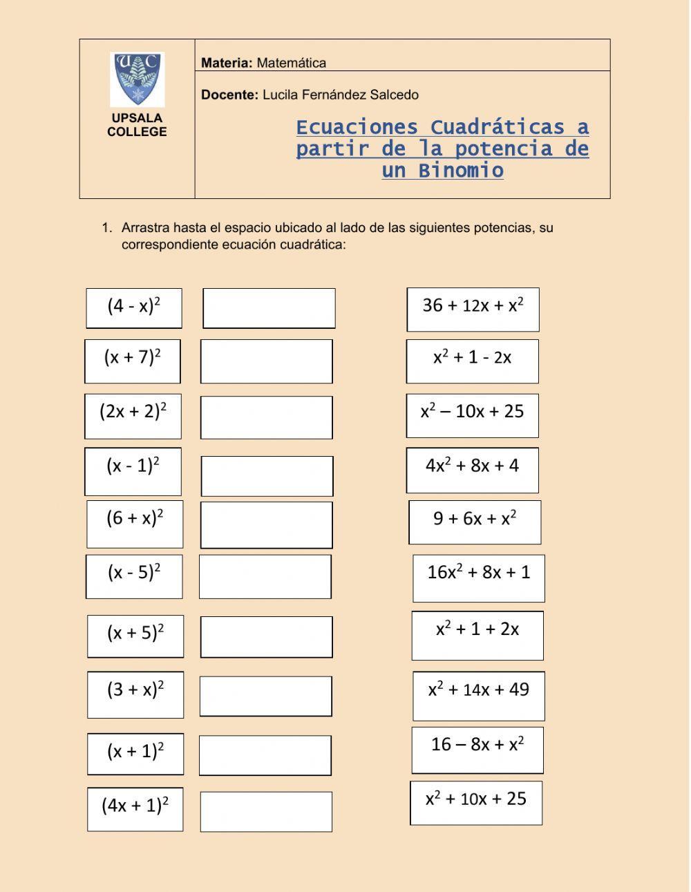 Trinomio cuadrado perfecto