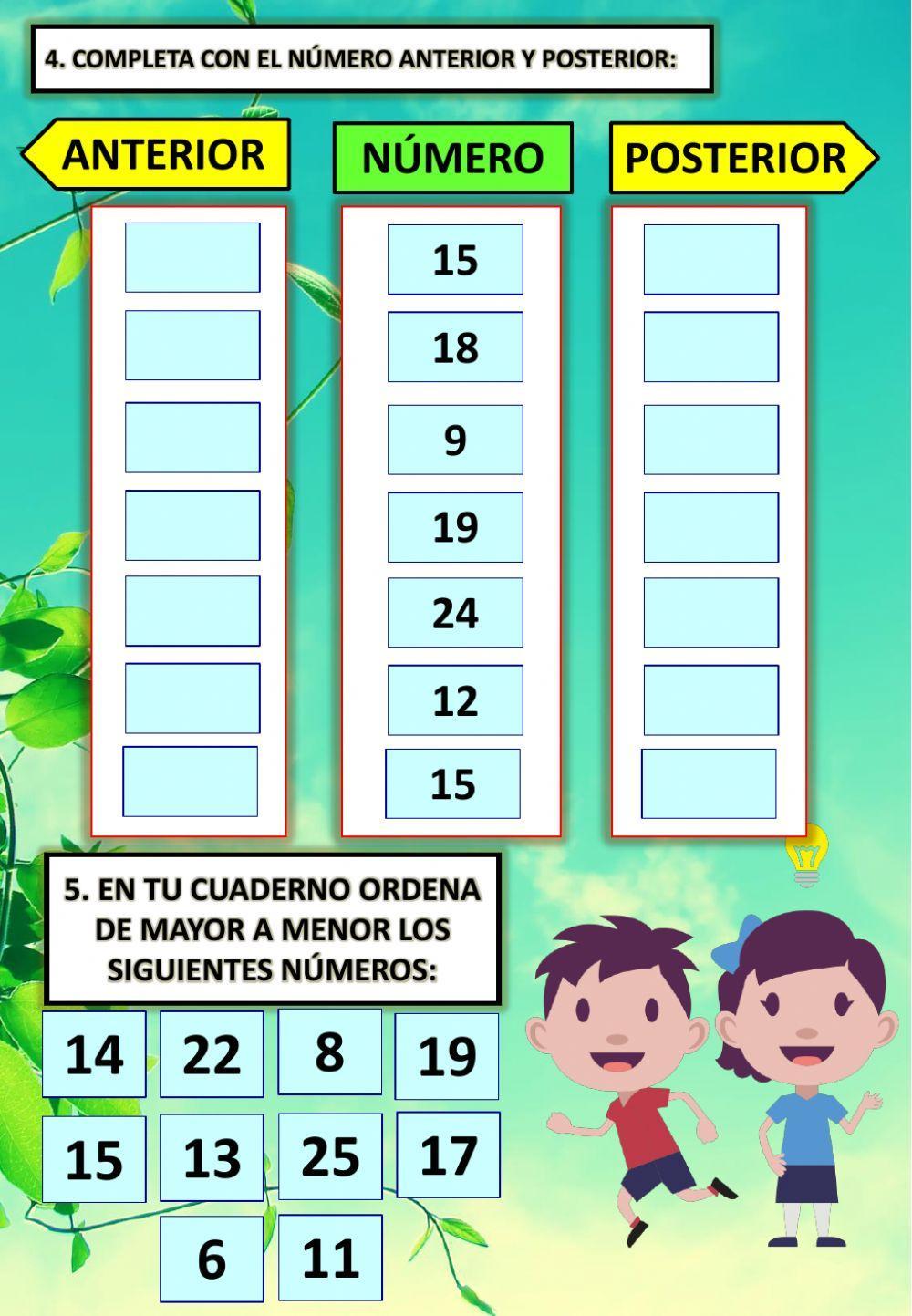 Ordenamos números de plantas