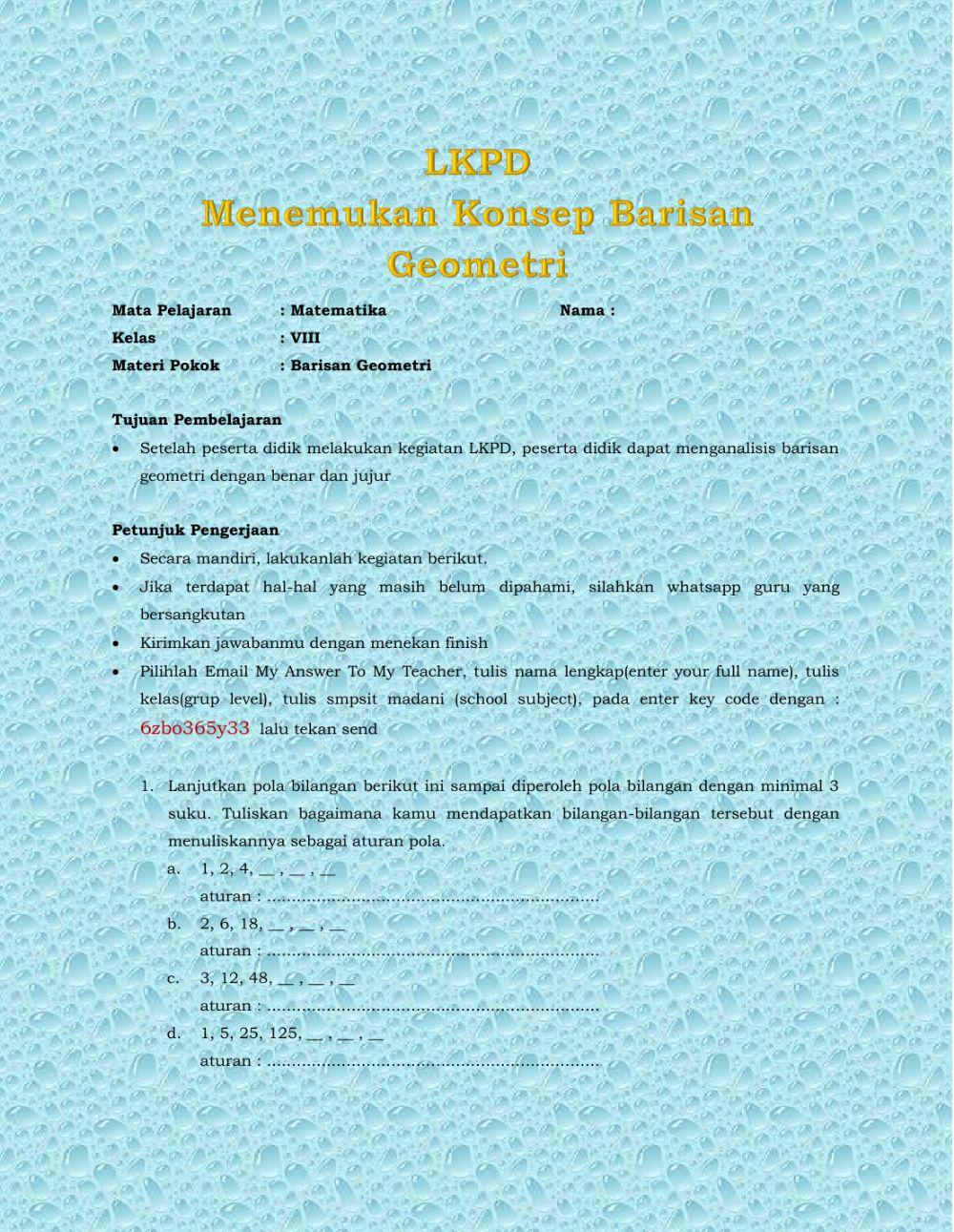 LKPD Barisan Geometri