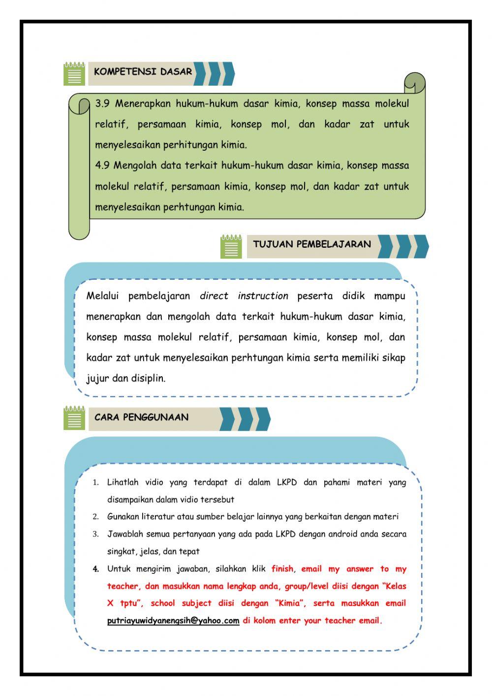 Hukum-hukum Dasar Kimia