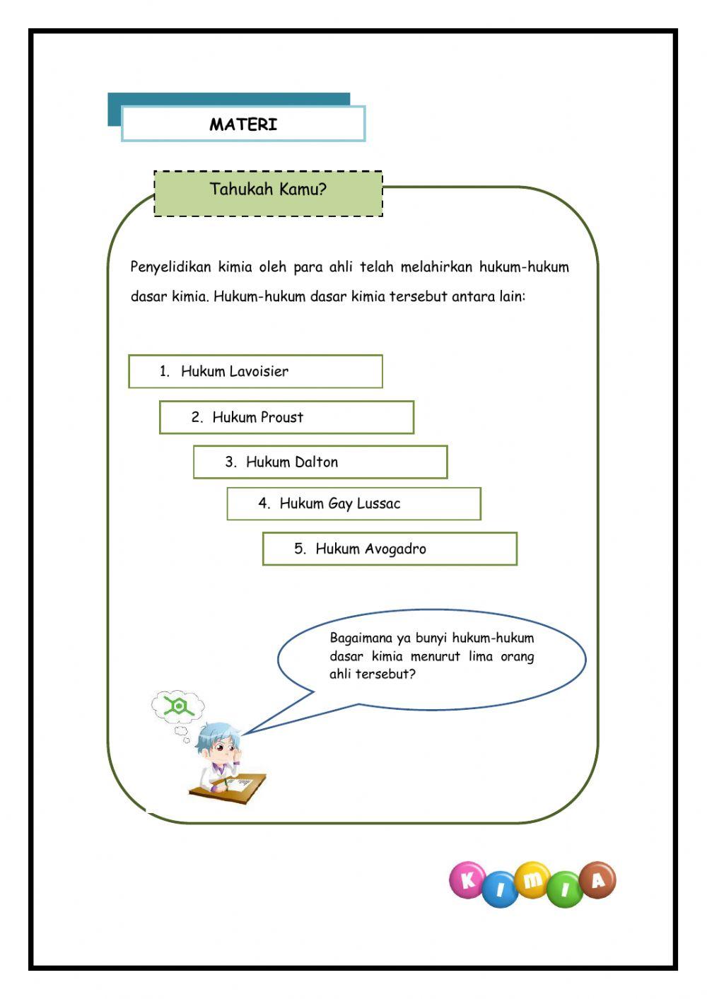 Hukum-hukum Dasar Kimia