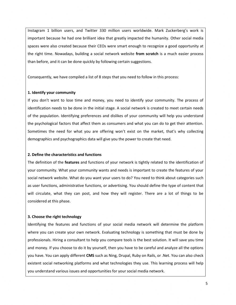 Reading How to create a powerful social nework