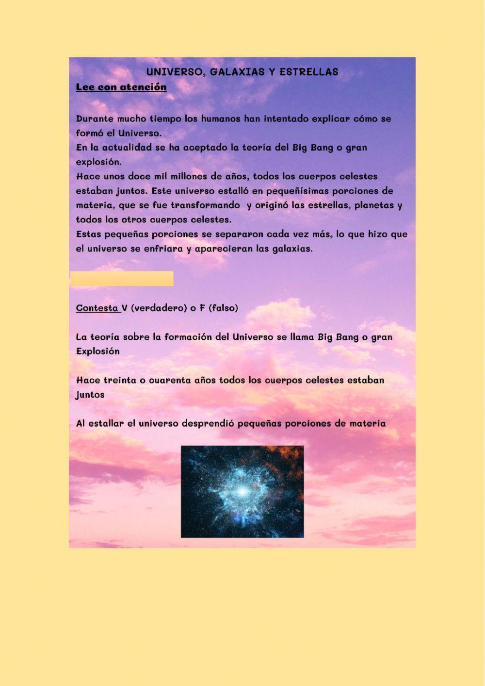 Universo, galaxias y estrellas