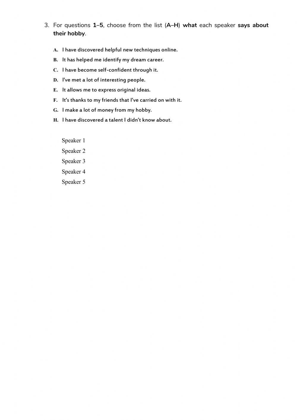 Comprehension: Reading & Listening