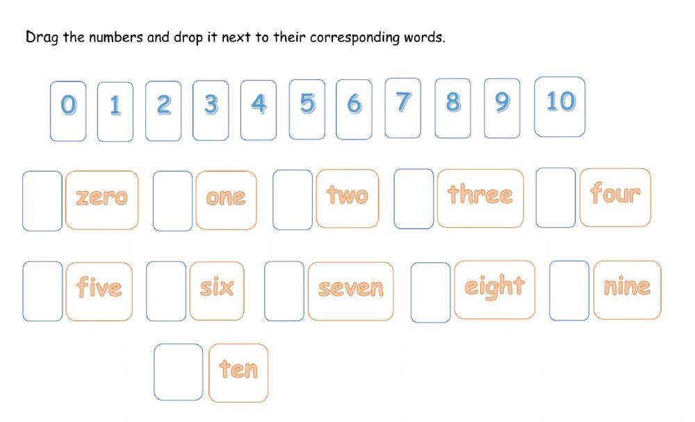 (0-10) Match the numbers