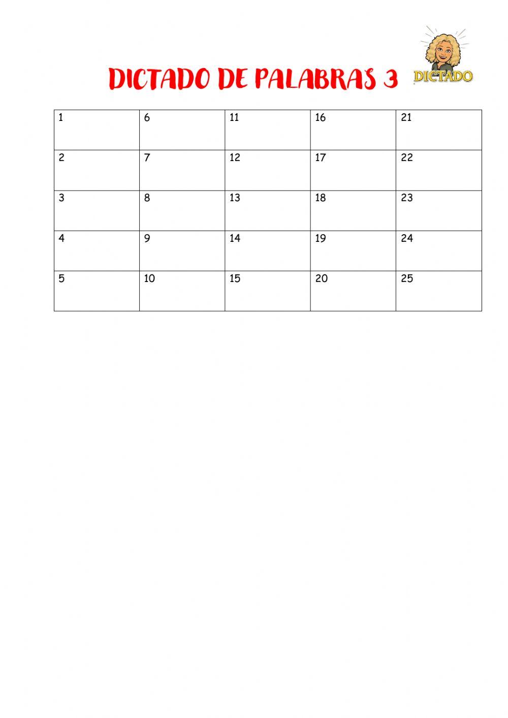Dictado palabras 3