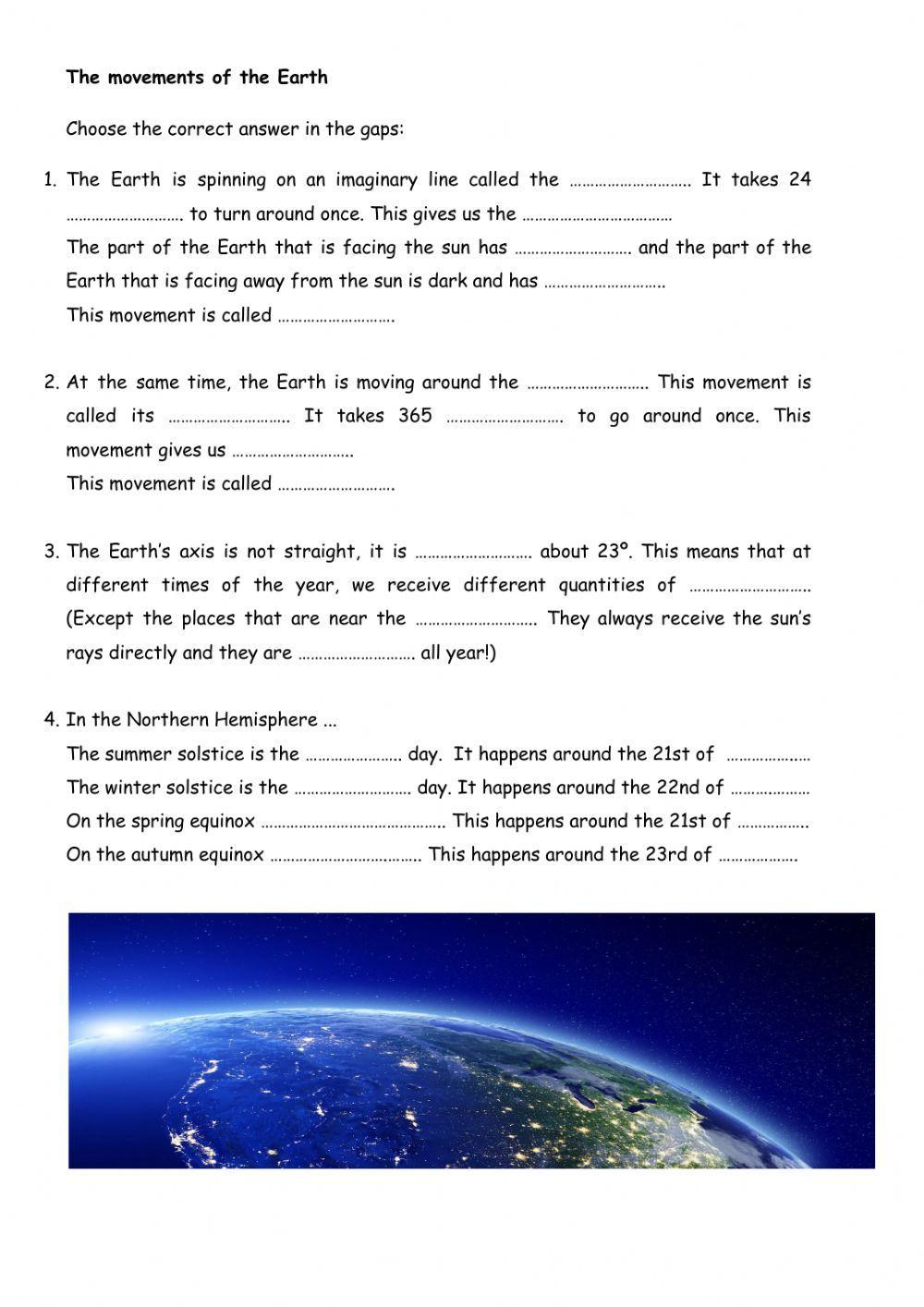 Movements of the Earth 2 Movements of the Earth 2