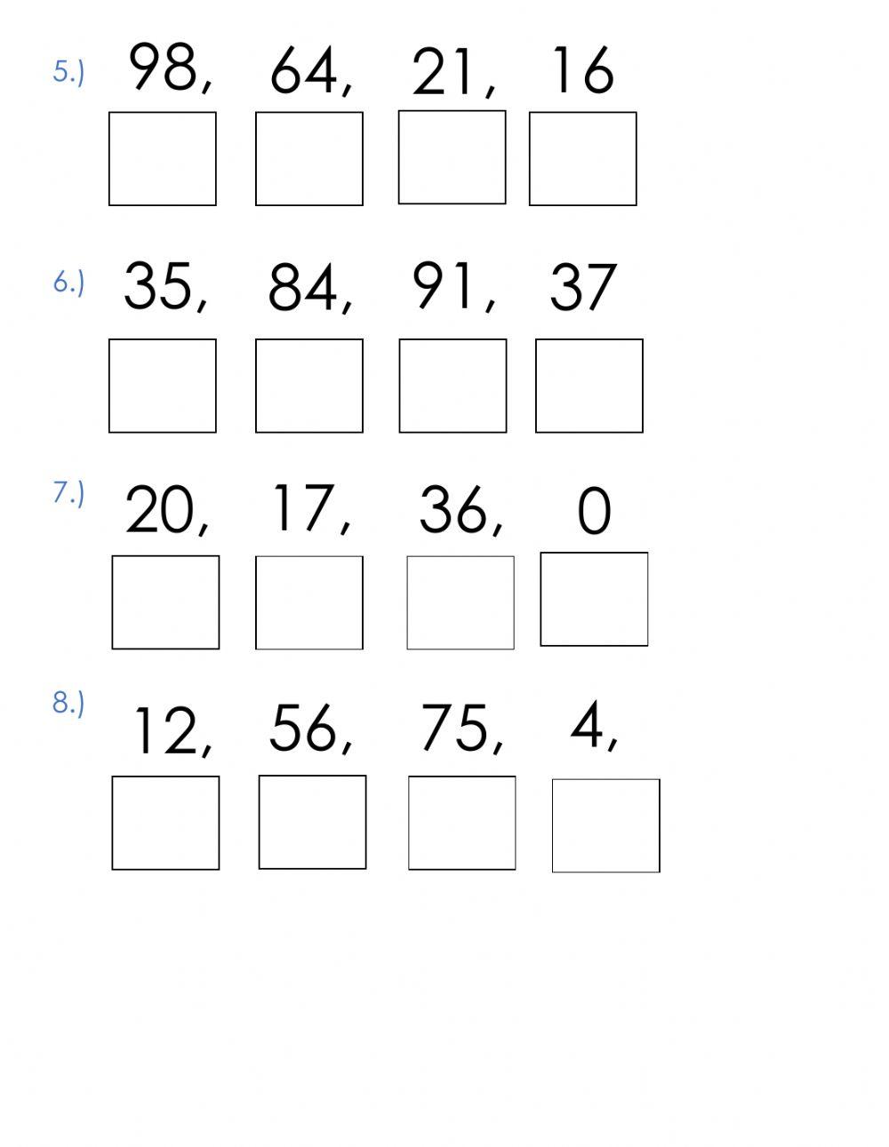 407699 | Arranging Numbers from Biggest to Smallest
