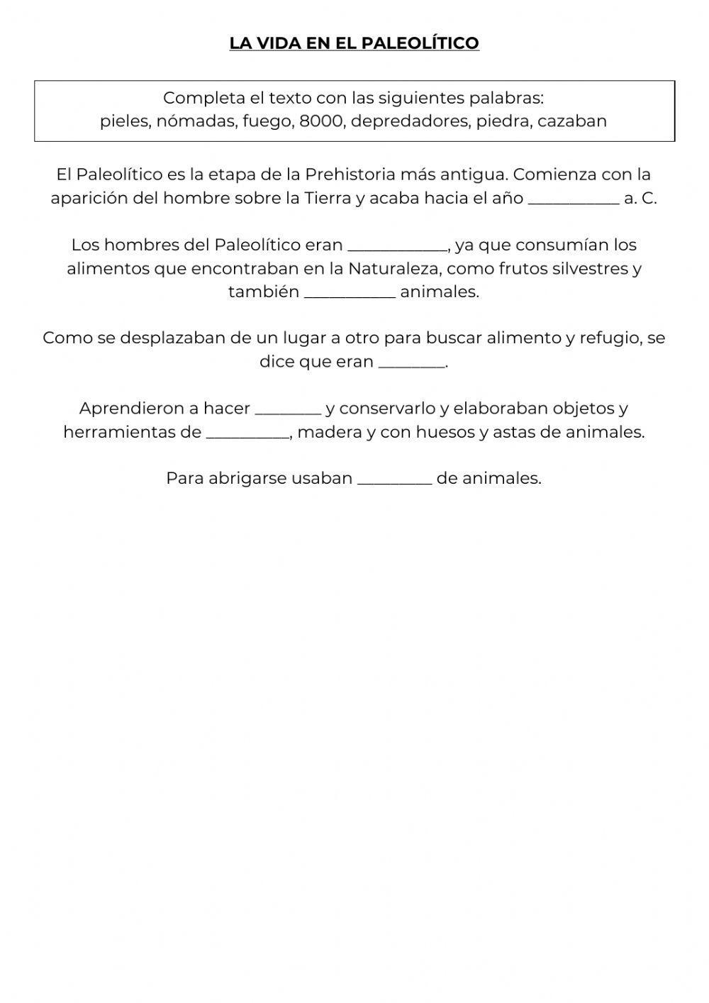 La vida el el paleolítico