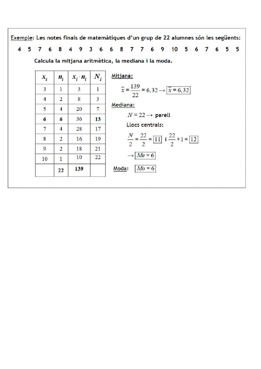Estadística. Mesures de centralització