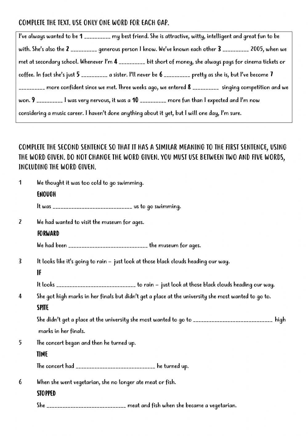 Fce second-term test