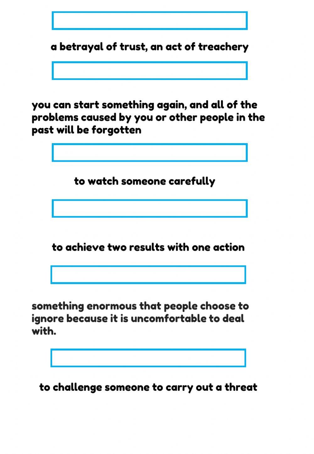 Idioms video and comprehension Idioms video and comprehension