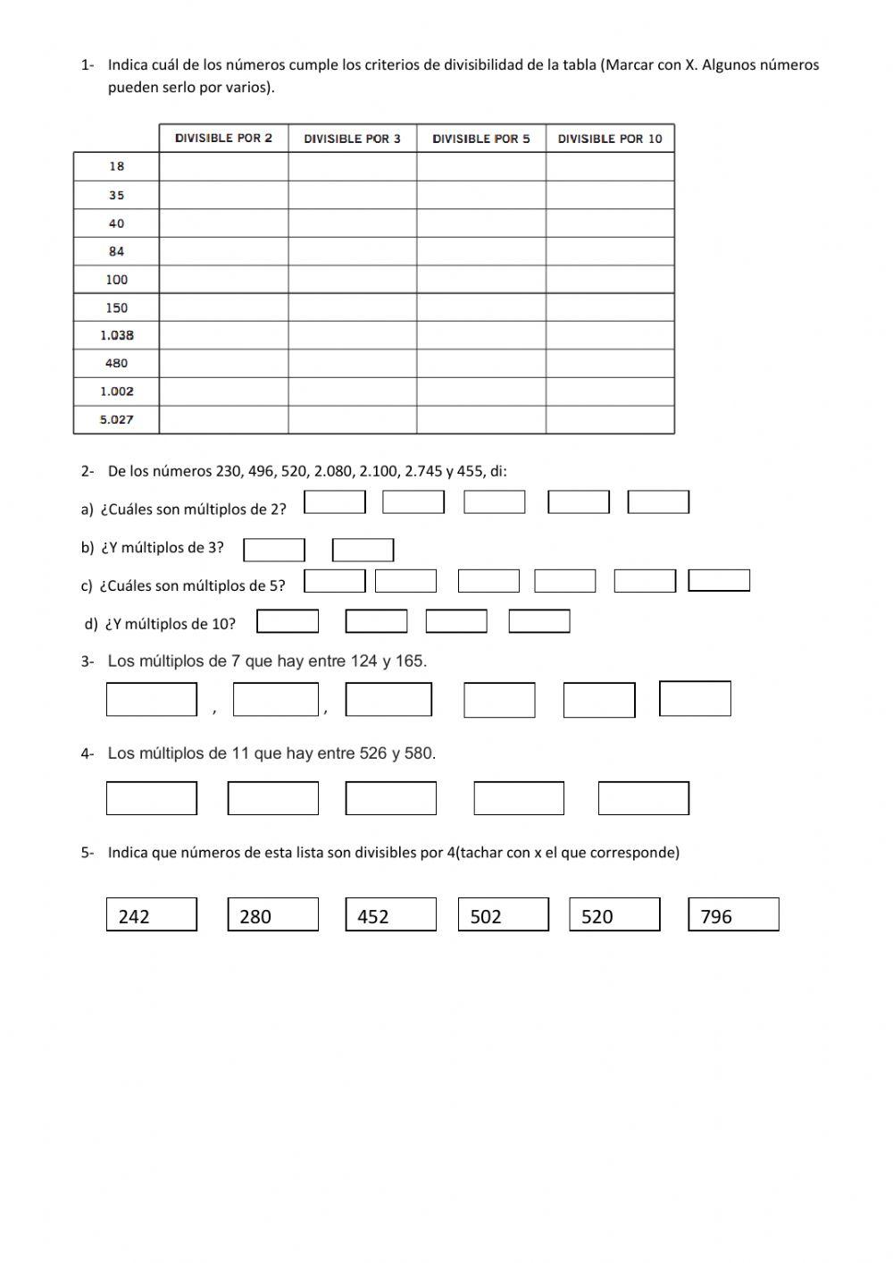 Multiplos y divisores