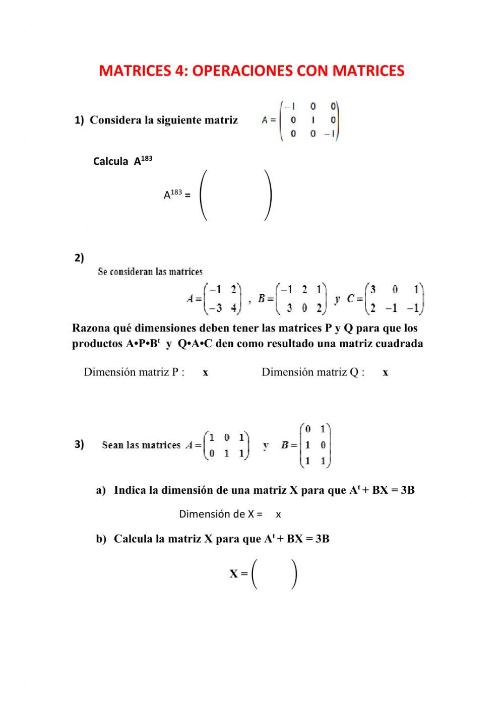 Operaciones con matrices