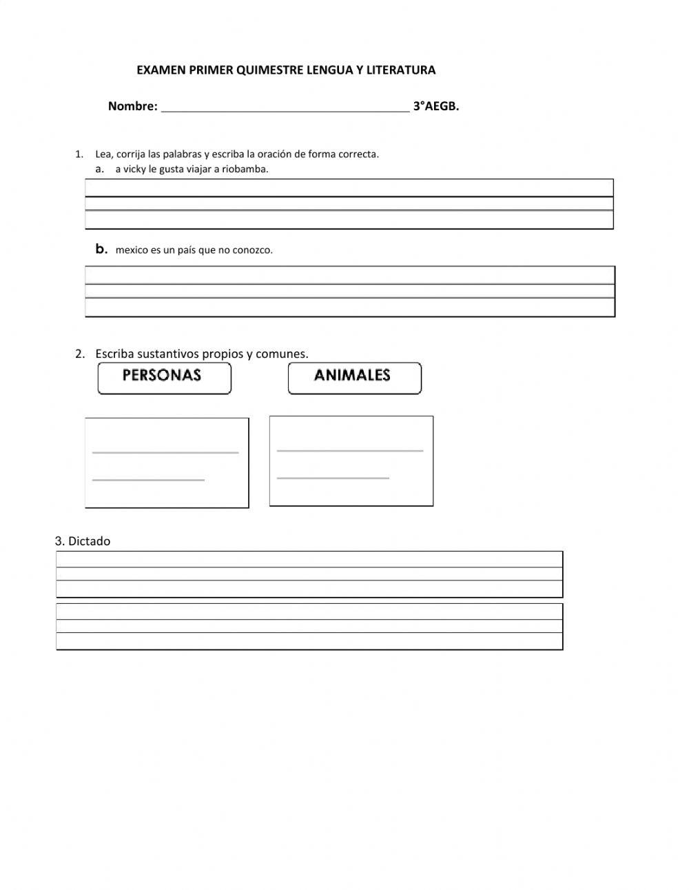 Primer quimestre de Lengua