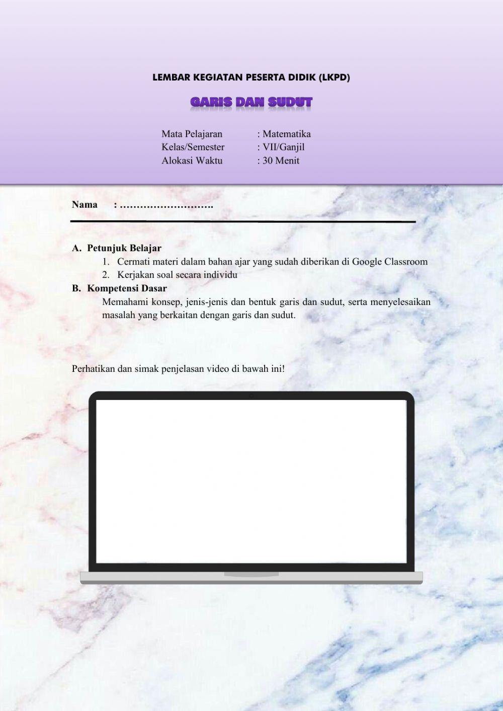 Lkpd garis dan sudut