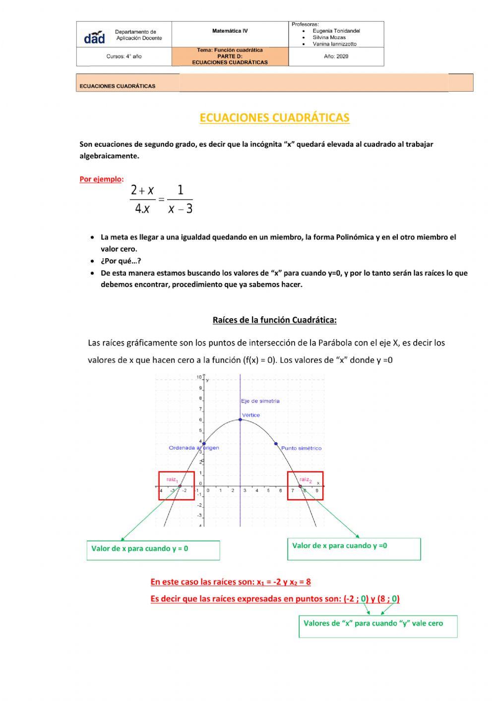 Ecuaciones Cuadráticas (Parte D)
