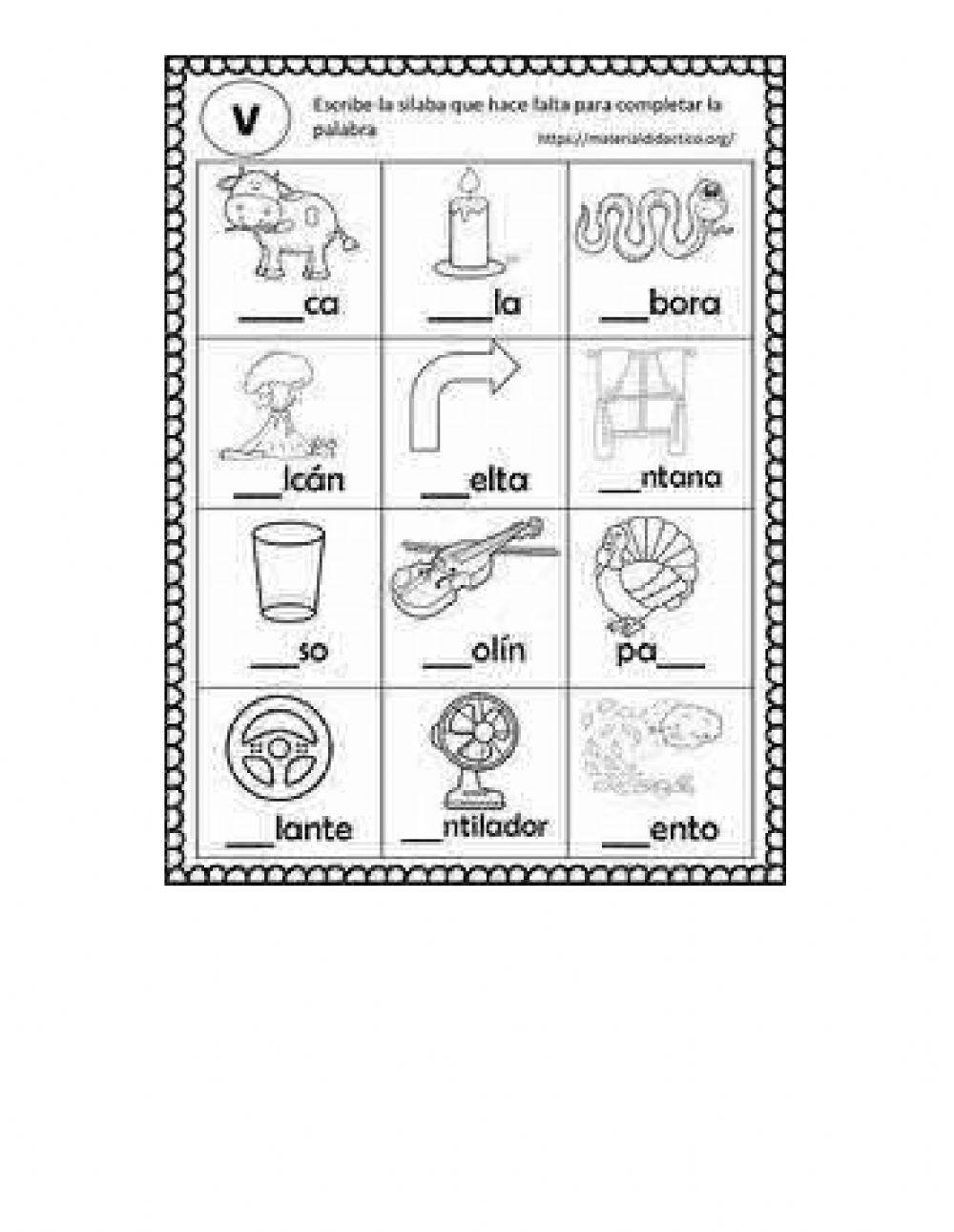 Va ve vi vo vu liveworksheets 408506