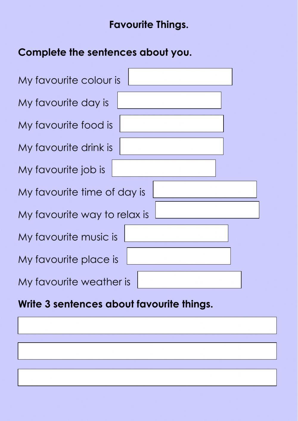 My Favourite Things My Favourite Things