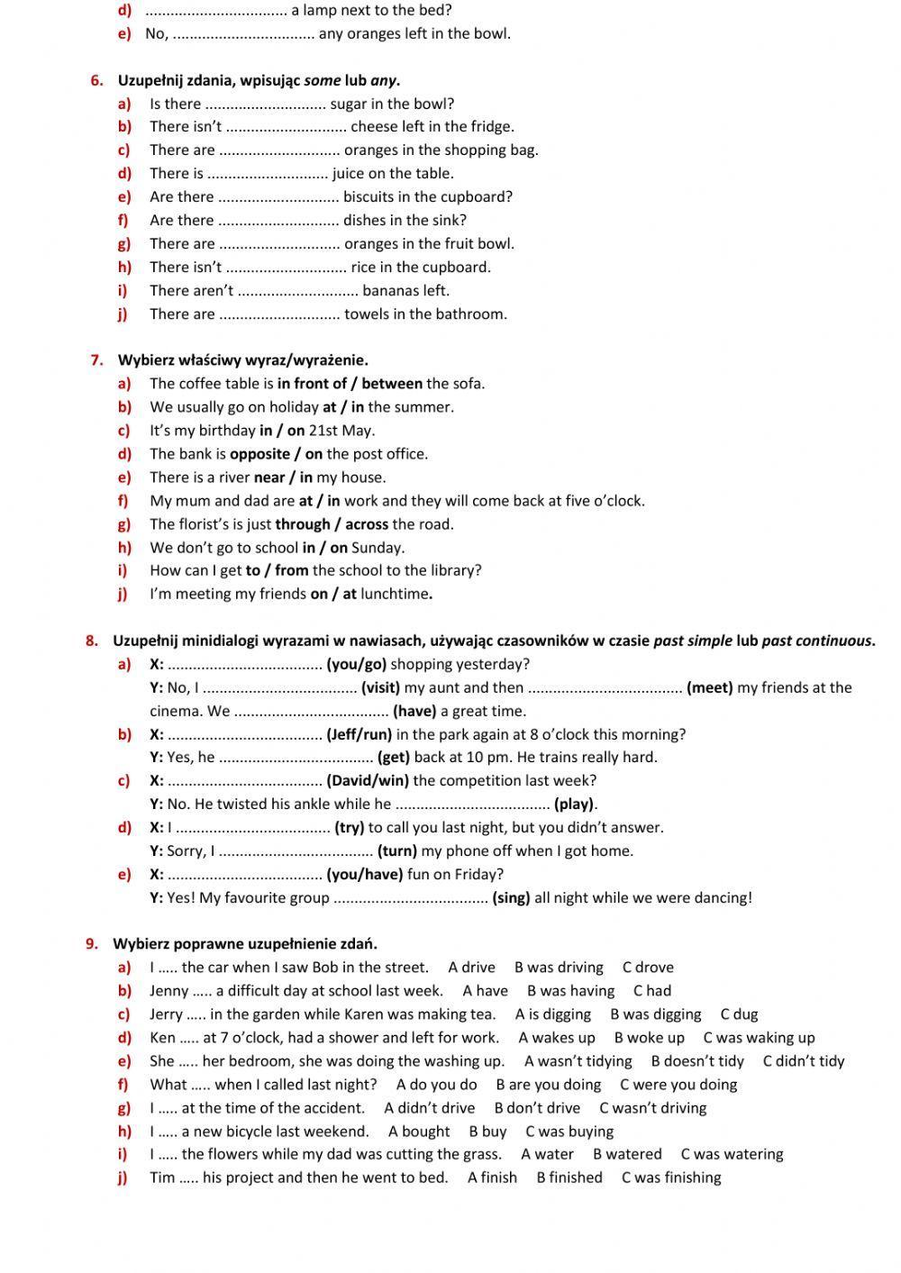 E8 U2 Miejsce zamieszkania Test