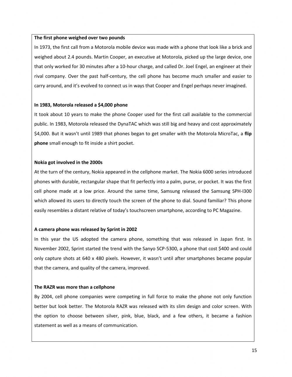 How much cell phones have actually changed