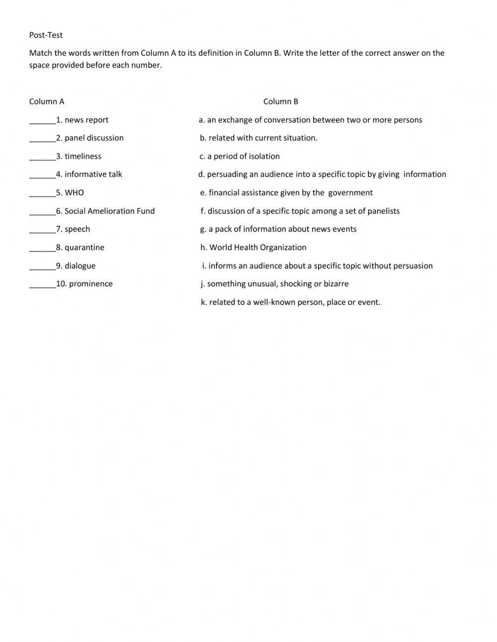 Sources of information