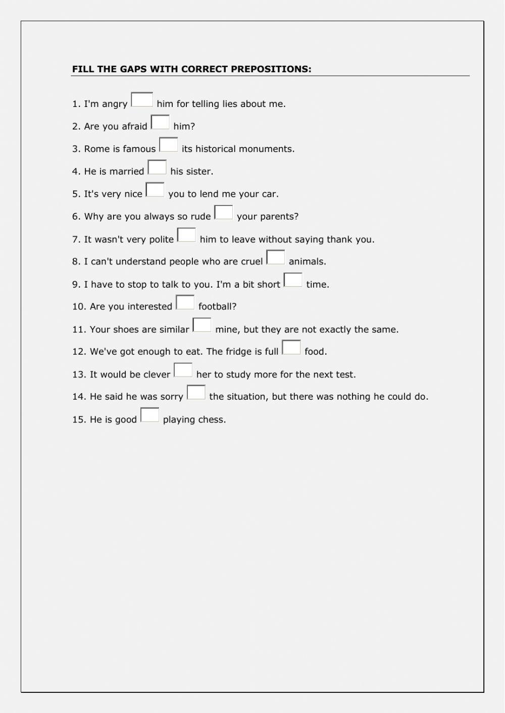 Verbs and prepositions