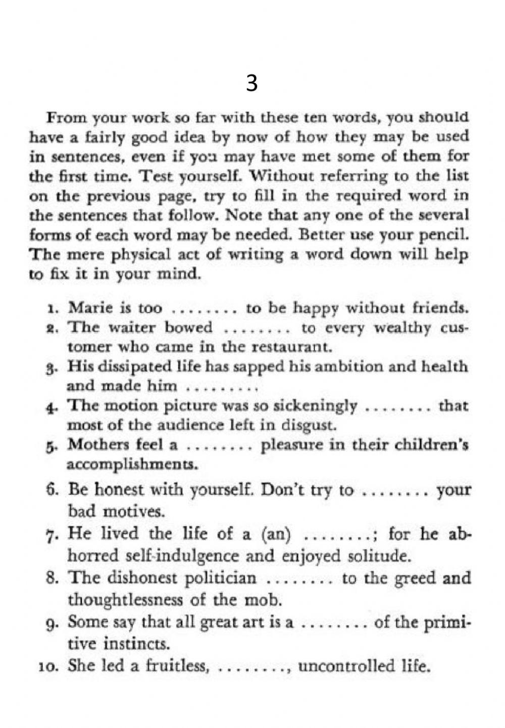 Words for Mature Minds