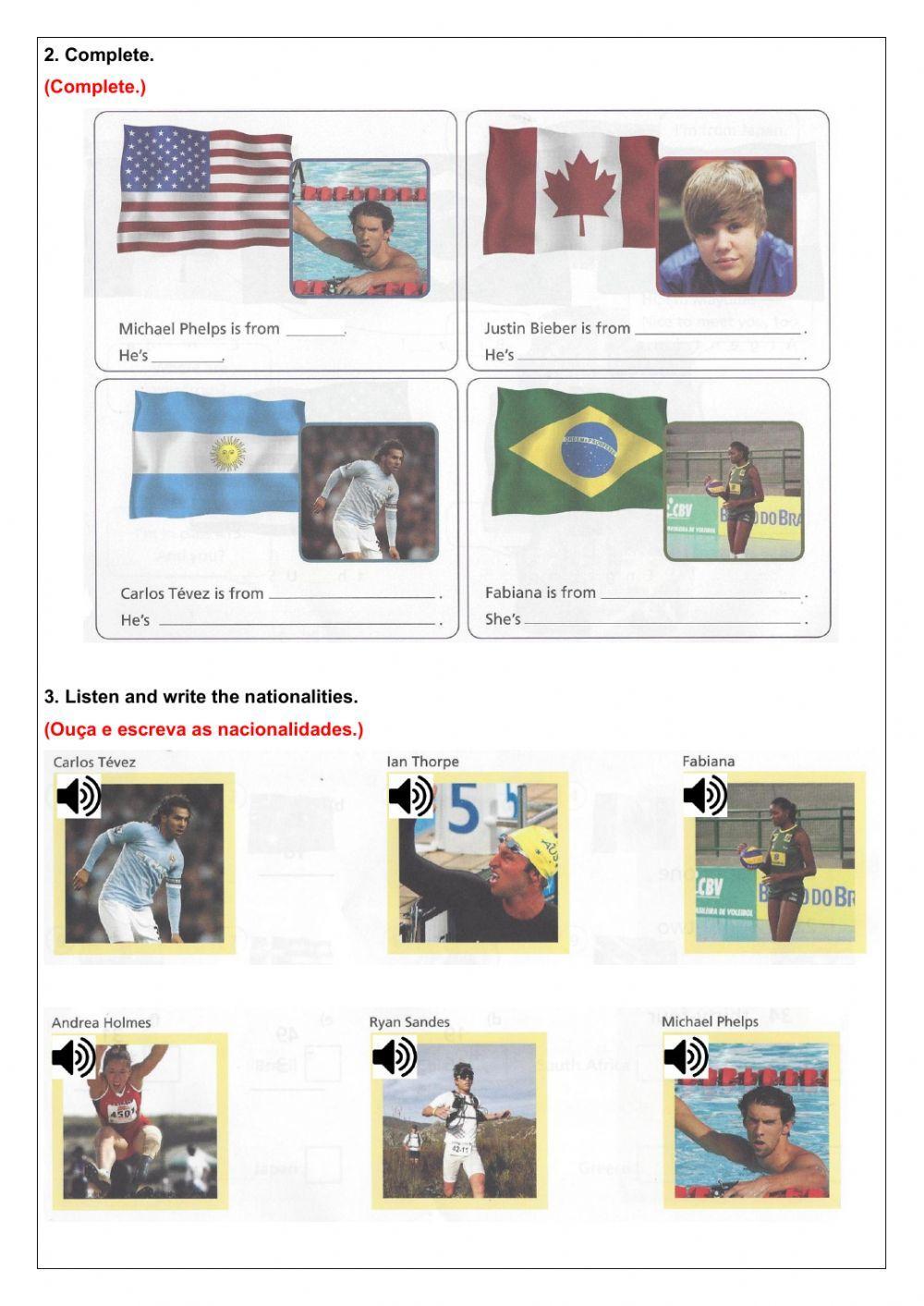 4º ano - Famous people around the world