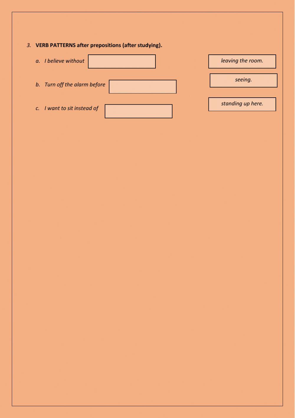 Verb patterns video and game
