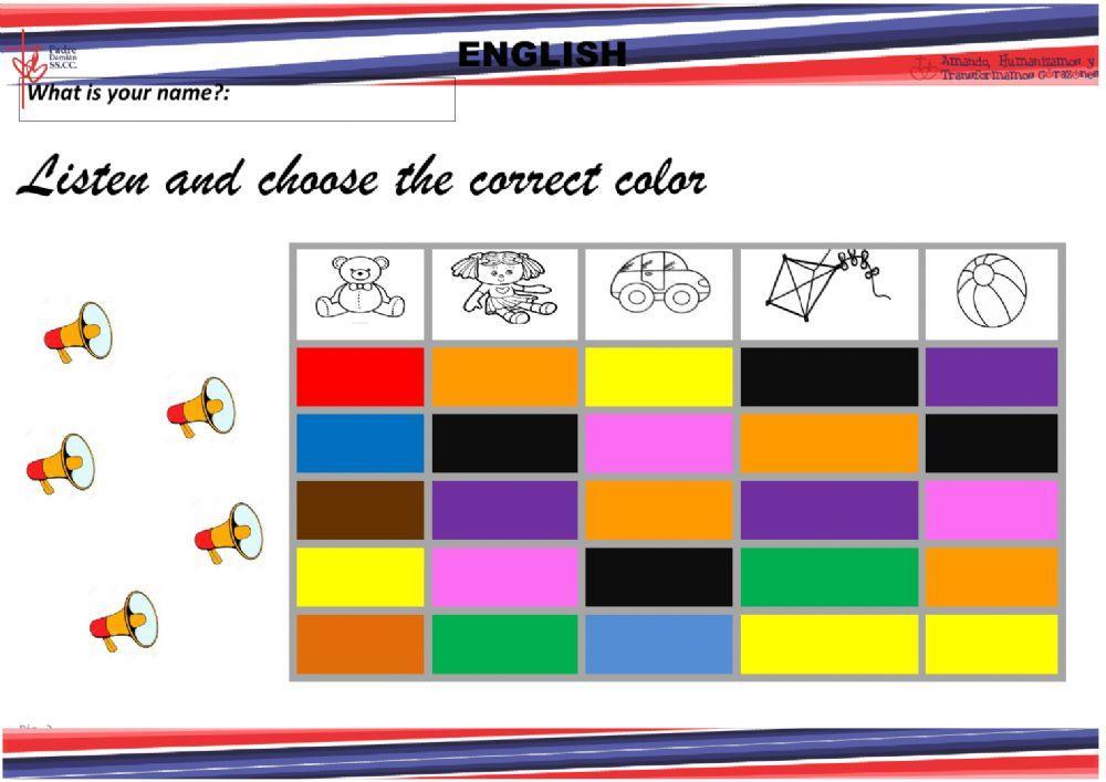 Toys colors and numbers