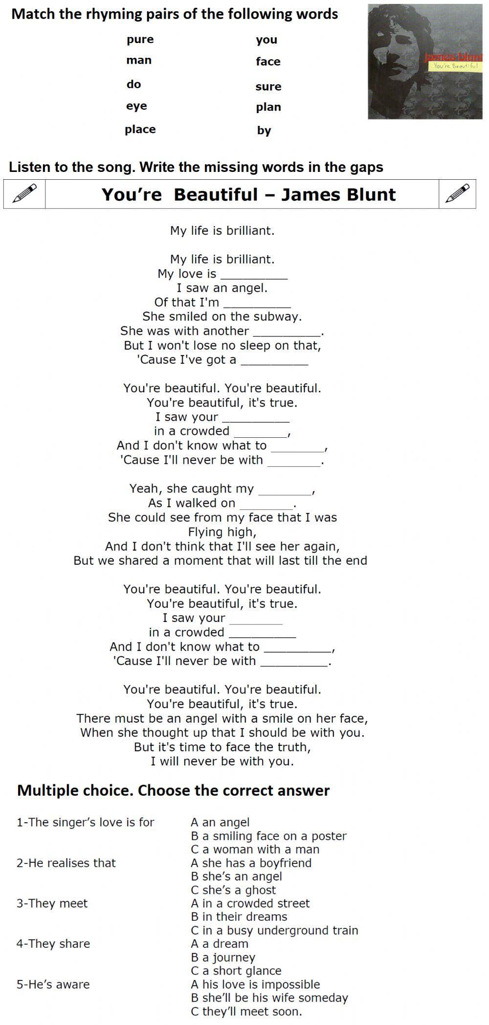 James Blunt – You're Beautiful Lyrics