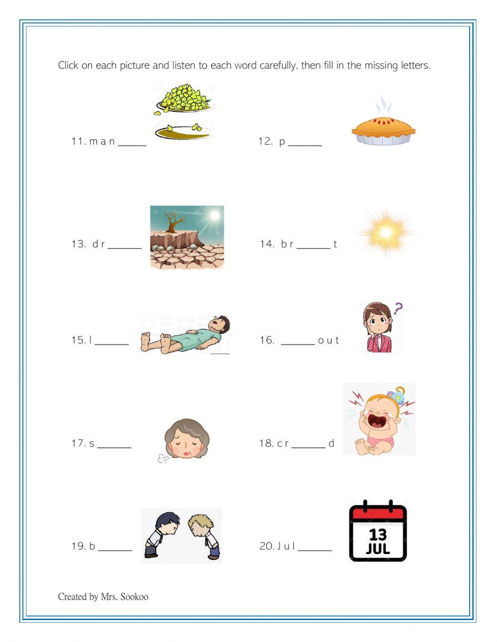 Weekly Test Spelling 3